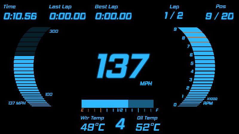 Digital Dash Blue for Project CARS