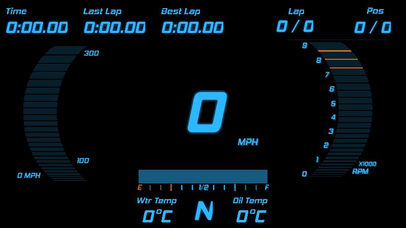 Digital Dash Blue for Project CARS